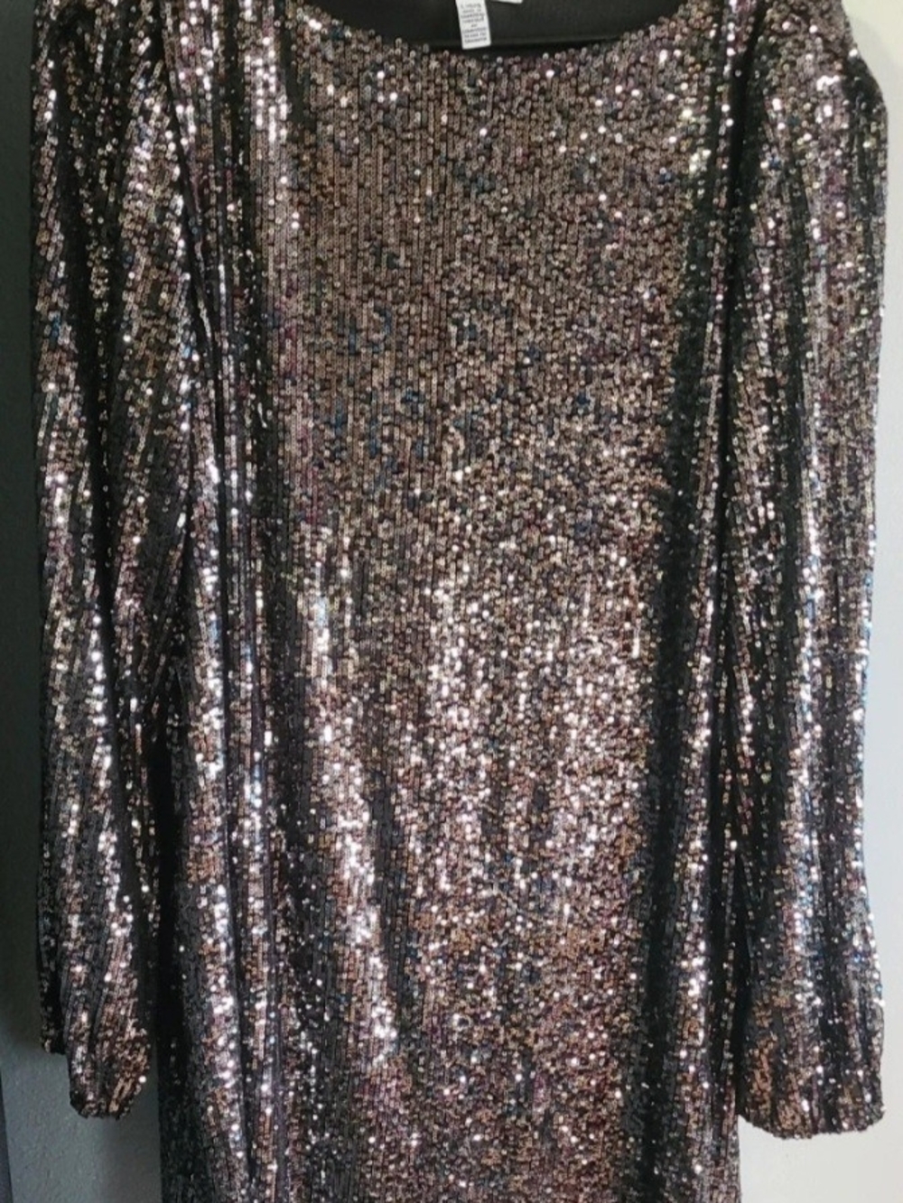 Steve Madden Black and Gold Sequin Midi Dress
